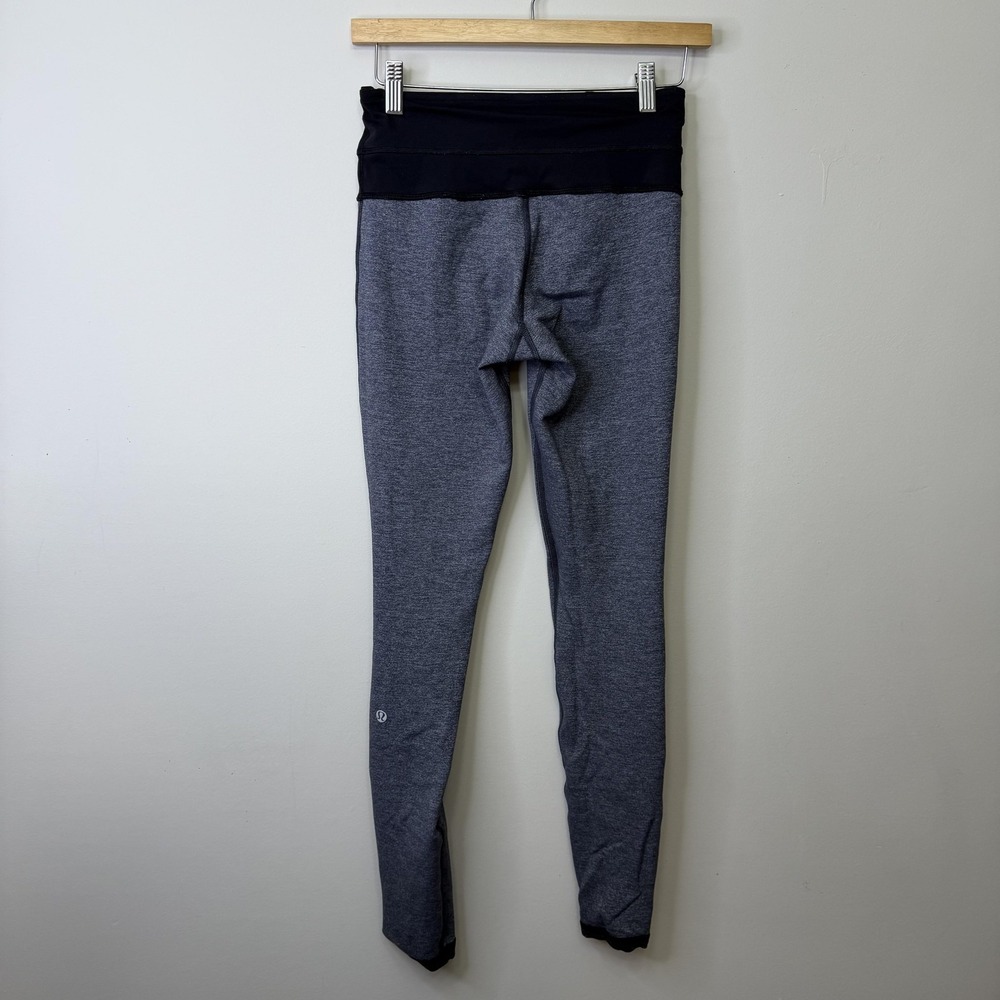 Lululemon Leggings Womens Size 6 Gray Black Reversible Colorblock Yoga Pants